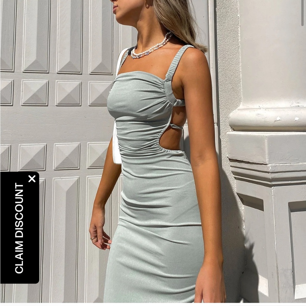 NWT Princess Polly Lainey Midi Dress Sage - Picture 6 of 6